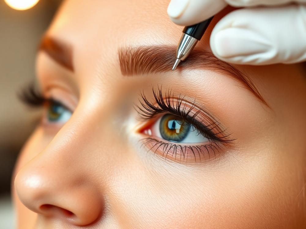 Behandlung von Augenbrauen und Wimpern im Kosmetikstudio